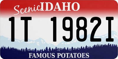 ID license plate 1T1982I