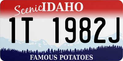 ID license plate 1T1982J