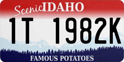 ID license plate 1T1982K