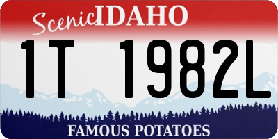 ID license plate 1T1982L