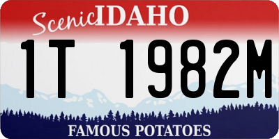 ID license plate 1T1982M