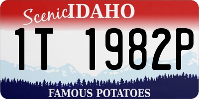 ID license plate 1T1982P