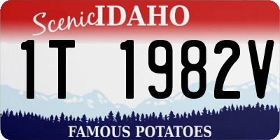 ID license plate 1T1982V