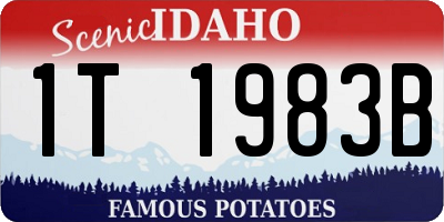 ID license plate 1T1983B