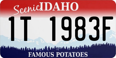 ID license plate 1T1983F