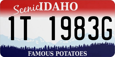 ID license plate 1T1983G