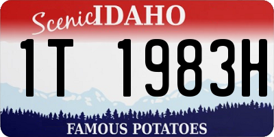 ID license plate 1T1983H