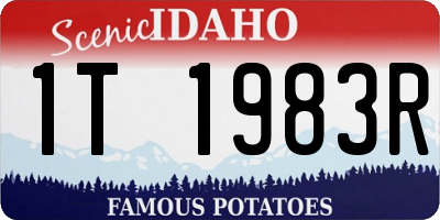 ID license plate 1T1983R