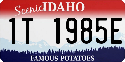 ID license plate 1T1985E