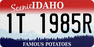 ID license plate 1T1985R