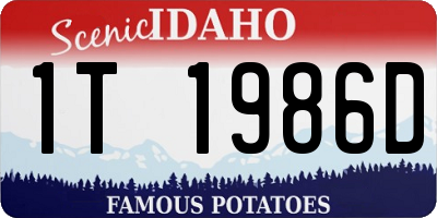 ID license plate 1T1986D