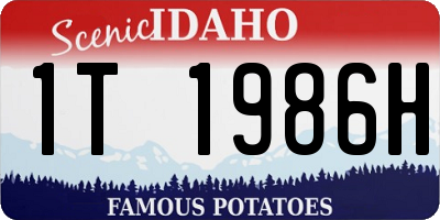 ID license plate 1T1986H