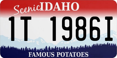 ID license plate 1T1986I