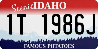 ID license plate 1T1986J