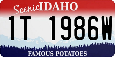 ID license plate 1T1986W