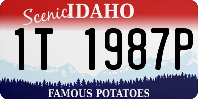 ID license plate 1T1987P