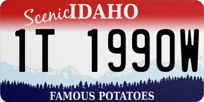 ID license plate 1T1990W