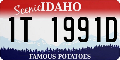 ID license plate 1T1991D
