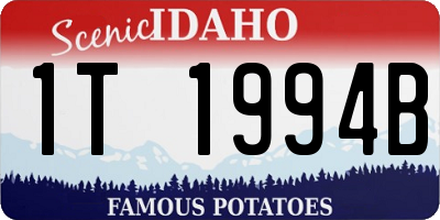 ID license plate 1T1994B