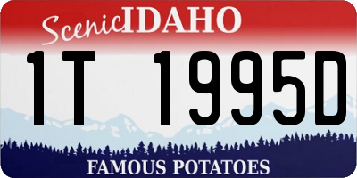 ID license plate 1T1995D