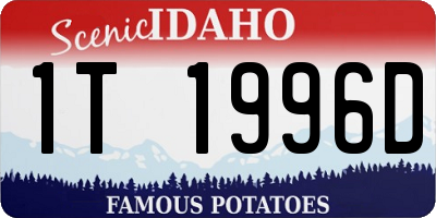 ID license plate 1T1996D