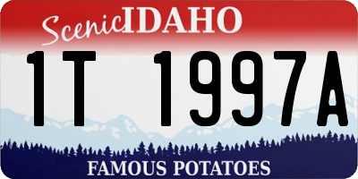 ID license plate 1T1997A