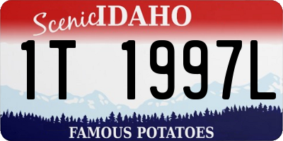 ID license plate 1T1997L