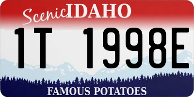 ID license plate 1T1998E