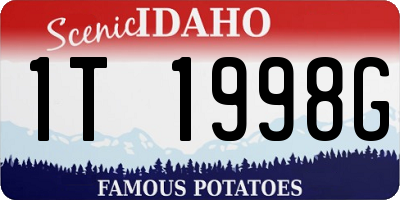 ID license plate 1T1998G