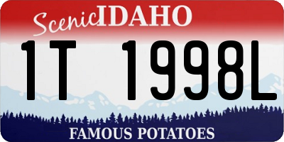 ID license plate 1T1998L