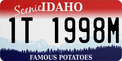 ID license plate 1T1998M