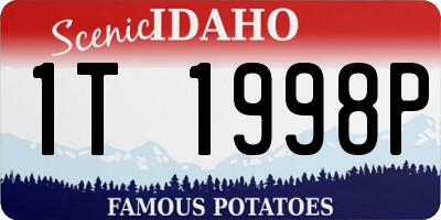 ID license plate 1T1998P