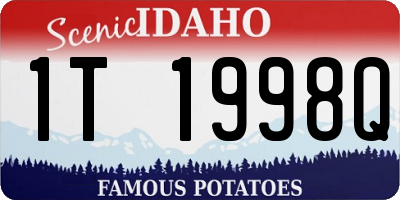 ID license plate 1T1998Q