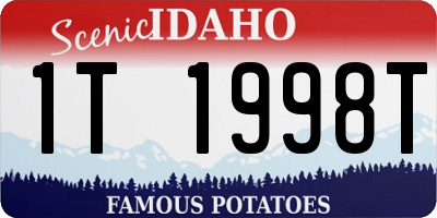 ID license plate 1T1998T
