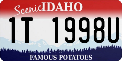 ID license plate 1T1998U