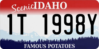 ID license plate 1T1998Y