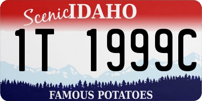 ID license plate 1T1999C
