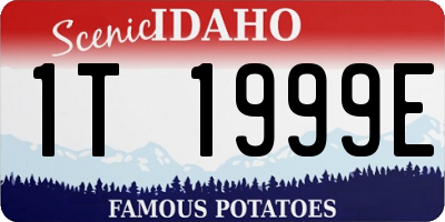 ID license plate 1T1999E