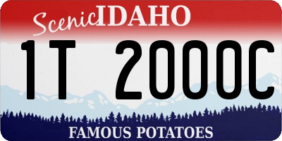 ID license plate 1T2000C