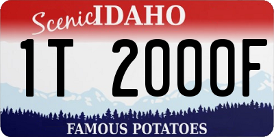 ID license plate 1T2000F