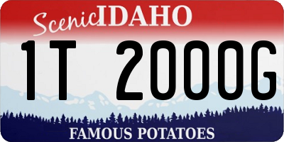 ID license plate 1T2000G