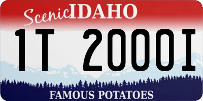 ID license plate 1T2000I