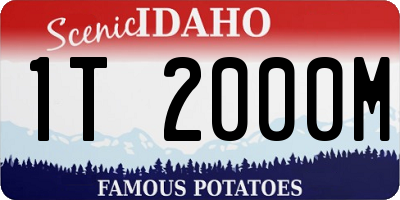 ID license plate 1T2000M