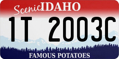ID license plate 1T2003C