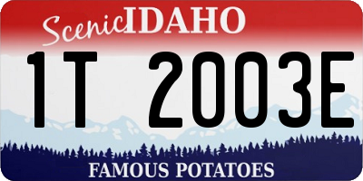 ID license plate 1T2003E