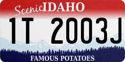 ID license plate 1T2003J