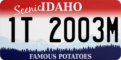 ID license plate 1T2003M