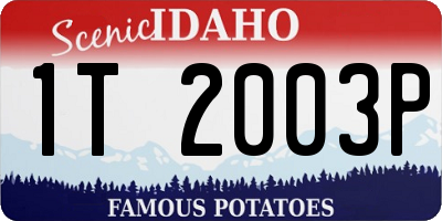ID license plate 1T2003P