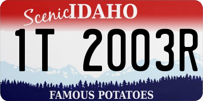 ID license plate 1T2003R