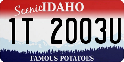ID license plate 1T2003U